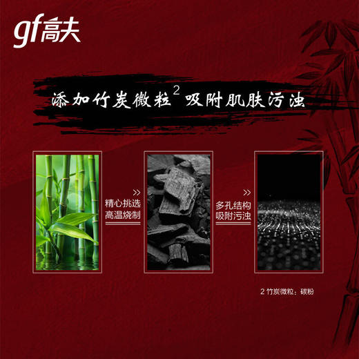 高夫竹炭净源控油三部曲（洗面奶100g+爽肤水125ml+乳液125ml+洗面奶50g*2+竹炭面膜*5 ）男士水乳护肤礼盒 商品图2