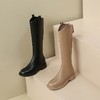 ZHR长筒靴女2022年冬季新款百搭显瘦加绒不过膝靴圆头厚底骑士靴 商品缩略图1