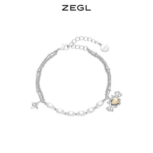 ZEGL设计师猫猫杂货铺系列爱心珍珠手链 商品图0