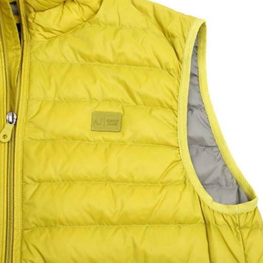 ARMANI JEANS 阿玛尼 男士徽标贴花绗缝拉链羽绒马甲 黄色 8N6Q02 6NHPZ 1647 商品图3