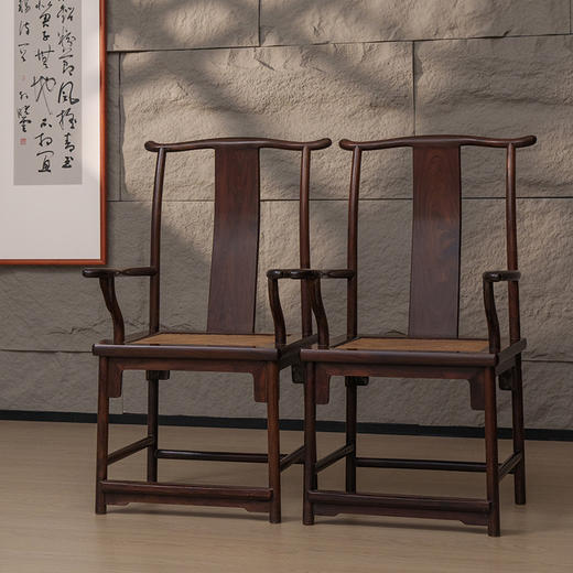 清 红木四出头官帽椅（一对） 商品图4