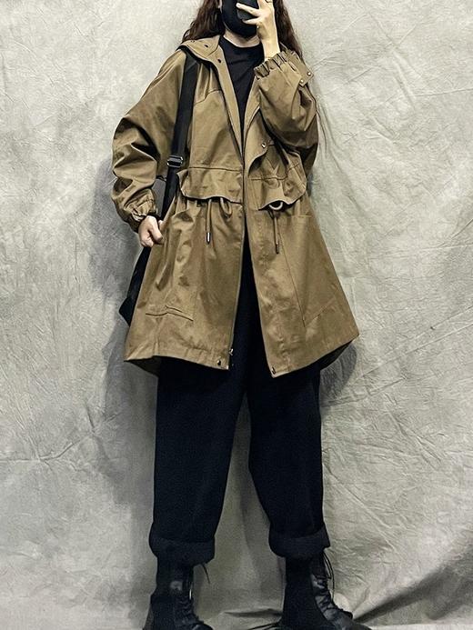 韩派菲儿加绒中款抽绳外套（大布衣） 商品图1