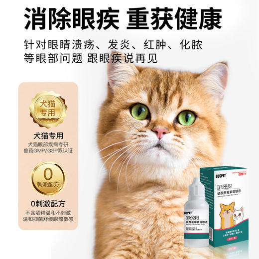 巴士宠新品 目炎灵硫酸新霉素滴眼液8ml角膜炎结膜炎流泪 带兽字药【5送2，10送5】 商品图1