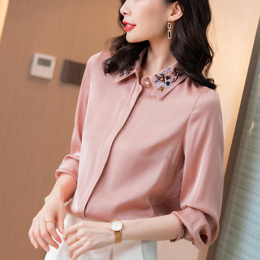 重磅真丝衬衫洋气衬衣职业装桑蚕丝上衣LS-20525 商品图2