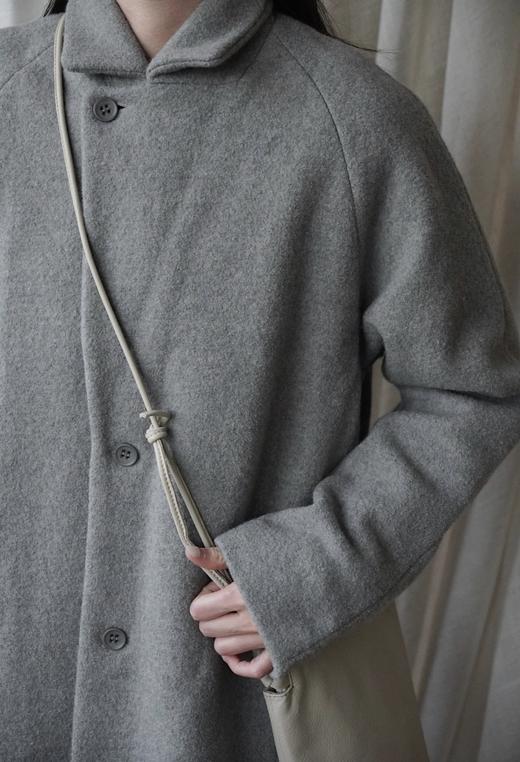 evam eva灰色米白羊毛大衣 商品图4