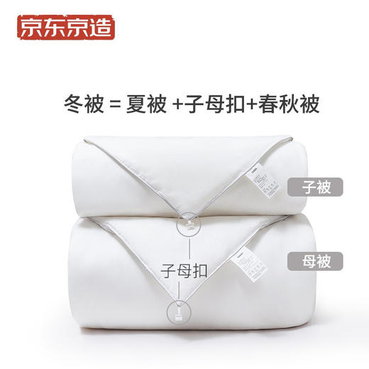 京东京造【四季子母被】蚕丝被100%天然蚕丝二合一被 四季可用 新疆长绒棉面料  双人加大220x240cm 约9.4斤 商品图8