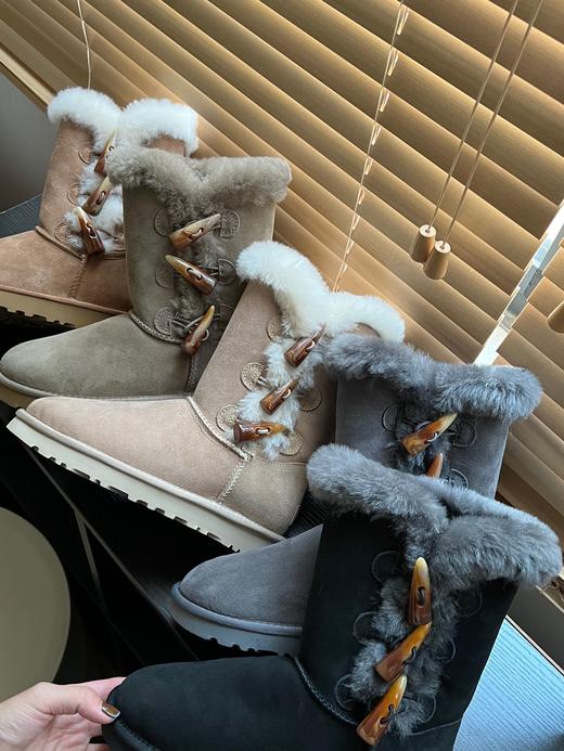 【女款】河南桑坡雪地靴 牛角一粒扣/两粒扣/三粒扣 35-40码 羊皮毛一体 商品图8