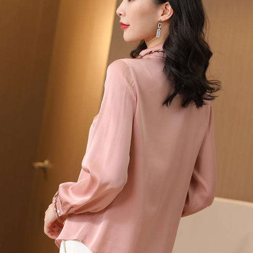 重磅真丝衬衫洋气衬衣职业装桑蚕丝上衣LS-20525 商品图3