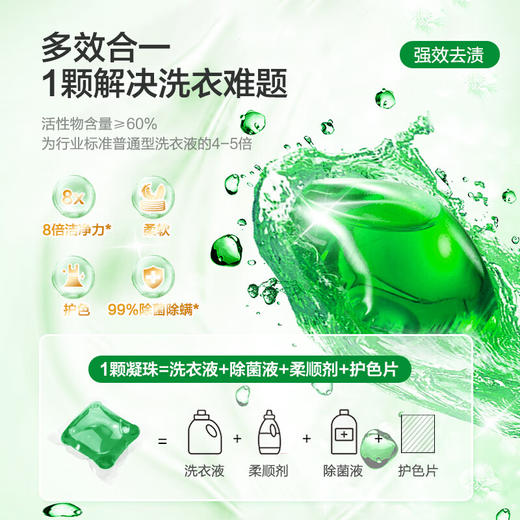 京东京造 酵素洗衣凝珠100颗（50颗/盒+50颗/袋）99%除菌除螨 8倍洁净 浓缩洗衣液 洗衣珠 留香珠 快洗无残留 商品图3