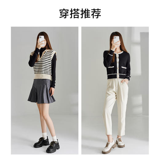 ZHR乐福鞋女2023春秋新款复古英伦风厚底小皮鞋百搭系带单鞋 商品图7