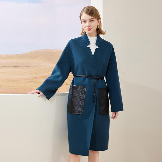 [MD909]斯尔丽瑟俪2022年冬上新系腰带显瘦立领中长款大衣外套 商品图0