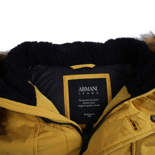 EMPORIO ARMANI 阿玛尼 男士拉链连帽羽绒服 黄色 6Y6L61 6NLDZ 1605 商品图2
