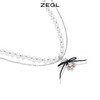 ZEGL设计师猫猫杂货铺系列猫咪蝴蝶结珍珠项链 商品缩略图1
