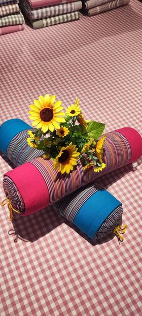 朴真粗布大圆荞麦枕颈椎枕