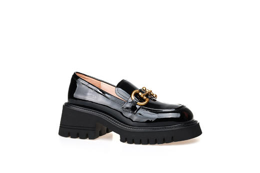 豪麟名鞋奥莱迪嘉女装牛移膜革乐福鞋DJELA22WS009黑色  原价1660元 商品图0