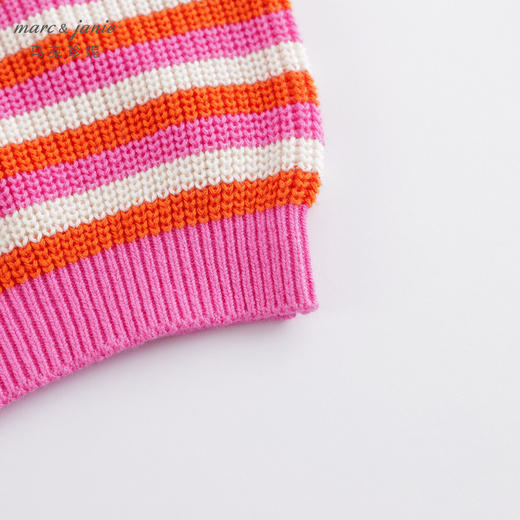 马克珍妮春装新款 女童撞色条纹针织马甲 儿童背心230188 商品图5