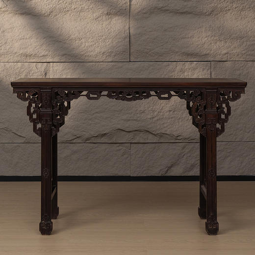 清 红木透雕云纹拱璧平头案 商品图0