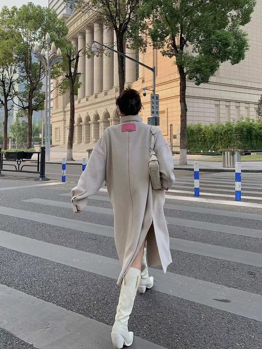 双面尼侧开叉廓形大衣 商品图2