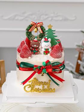 预售-圣诞小熊草莓蛋糕
