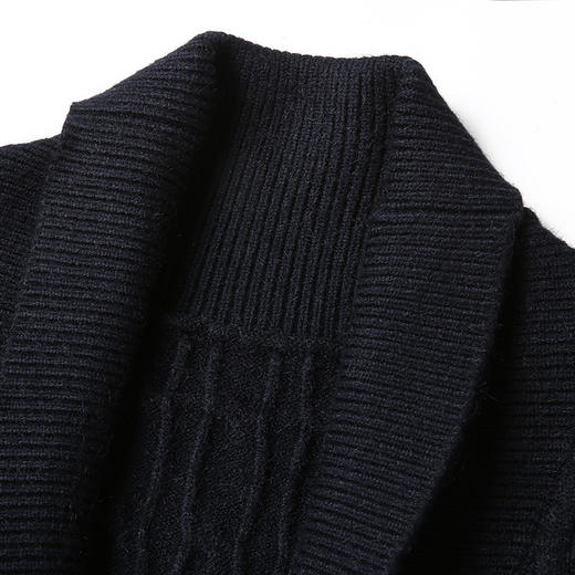 一口价【新款DBJ】大依优型大码男装加肥加大码男士针织外套加厚毛衣青果领胖子开衫宽松上衣 商品图3