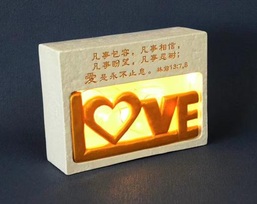 【夜灯家族】 纟巠 文金句 - 树脂雕塑-自带电池/ LED灯-桌摆 商品图5