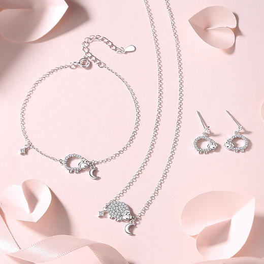 【小羊咩】镂空小羊纯银星月微镶耳钉【JHY-E000469B】 商品图2