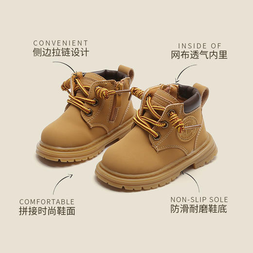 麦布熊儿童鞋英伦马丁靴男童婴儿学步鞋秋冬季女童小童宝 宝鞋子棉 商品图2