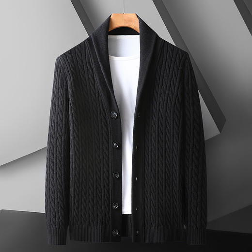 一口价【新款DBJ】大依优型大码男装加肥加大码毛衣男士针织开衫外套胖子加厚上衣 商品图2
