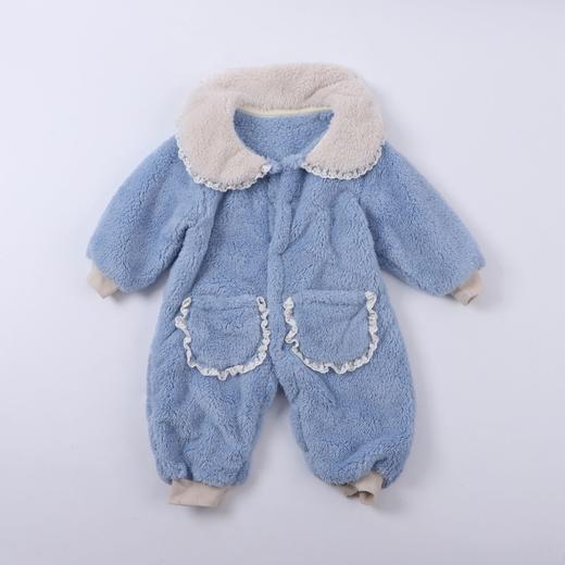 【初生礼遇 绵柔呵护】婴儿珊瑚绒爬服宝宝连体衣花边宽松棉服冬季加厚外出服婴童 哈衣服 商品图7