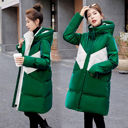 亮面免洗羽绒服，新款冬中长款时尚洋气90白鸭绒HR-AQHUI266-1 商品图9