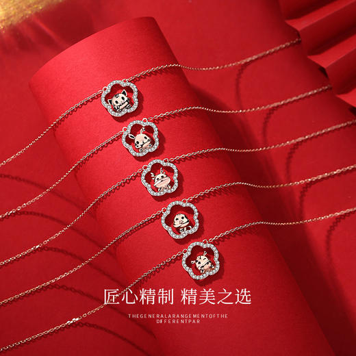 「十二生肖系列！s925银项链礼盒装」原创s925银十二生肖项链 本命年生肖兔气质国潮风女款锁骨链时尚饰品 商品图1