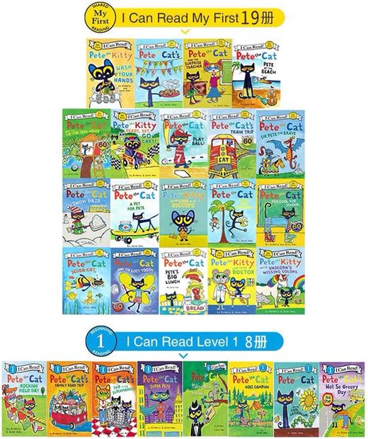 【3-8岁 I Can Read精选】皮特猫16册  Pete the Cat 分级阅读物初阶 my first  吴敏兰书单情商性格培养 商品图1