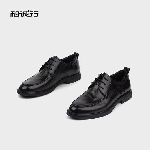 和诚行 2023春季新款系带牛皮商务皮鞋男休闲透气正装皮鞋1370072 商品图2