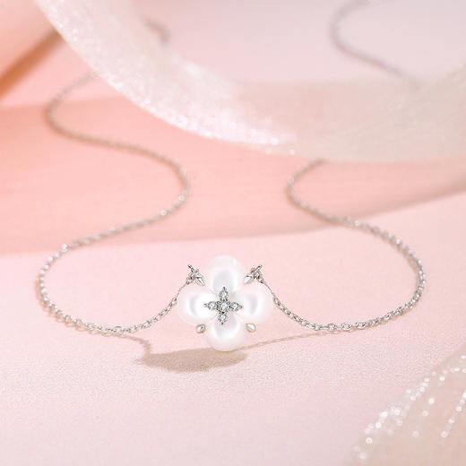 【许愿四叶草】玛瑙花朵贝母许愿四叶草项链【JHY-N001103B】 商品图1