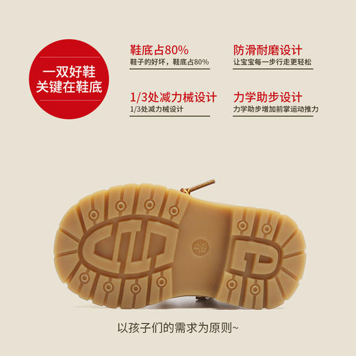 麦布熊儿童鞋英伦马丁靴男童婴儿学步鞋秋冬季女童小童宝 宝鞋子棉 商品图3