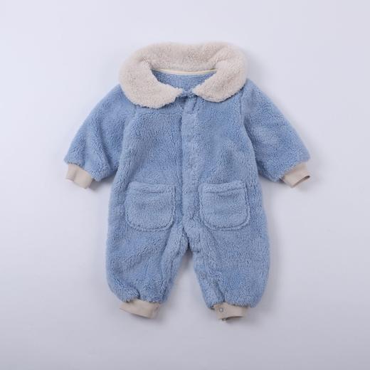 【初生礼遇 绵柔呵护】婴儿珊瑚绒爬服宝宝连体衣花边宽松棉服冬季加厚外出服婴童 哈衣服 商品图8