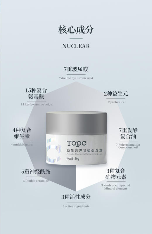 【TOPC洋甘菊保湿霜】持久补水保湿，改善肌肤干燥！一抹即化成精华质感，吸收快不油腻，巨滋润！大人小孩孕妇，全家都能用！50g/罐！ 商品图4