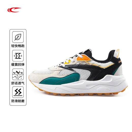 【线下同款 加密三明治网布+反绒皮+超纤革鞋面智能回弹科技中底赛琪男士休闲跑鞋332171 商品图0