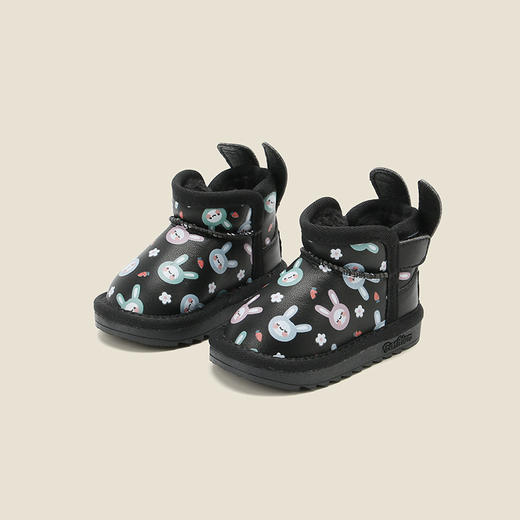 麦布熊宝宝棉鞋子加绒婴儿童学步鞋女童卡通雪地靴冬季保暖短皮靴 商品图7