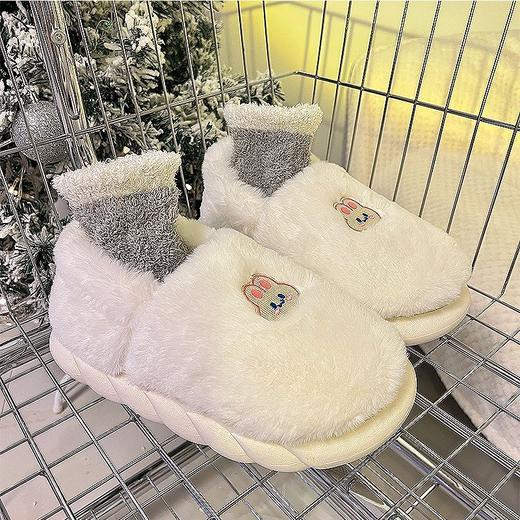 「四色可选！温暖一冬」踩屎感女冬棉拖鞋 包跟男女可爱厚底棉鞋居家防滑保暖情侣毛绒拖鞋 商品图1
