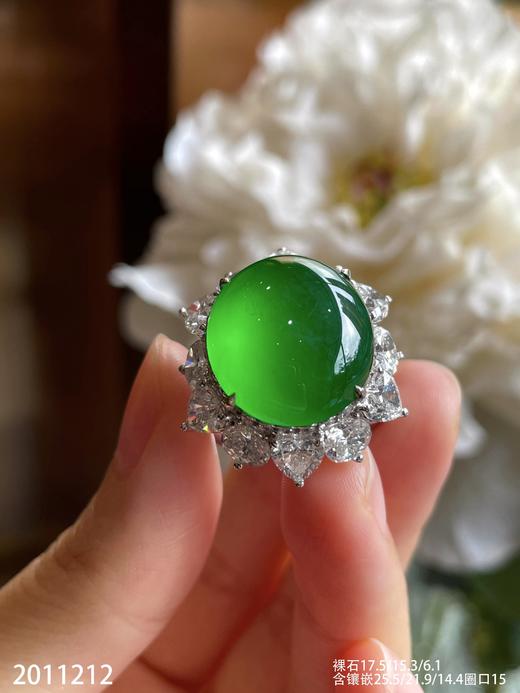老坑玻璃帝王绿蛋面戒指【2011212】具体价格微信咨询 商品图5