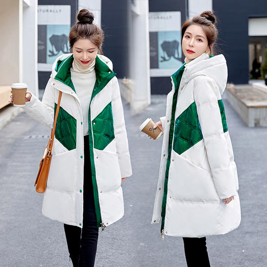 亮面免洗羽绒服，新款冬中长款时尚洋气90白鸭绒HR-AQHUI266-1 商品图6