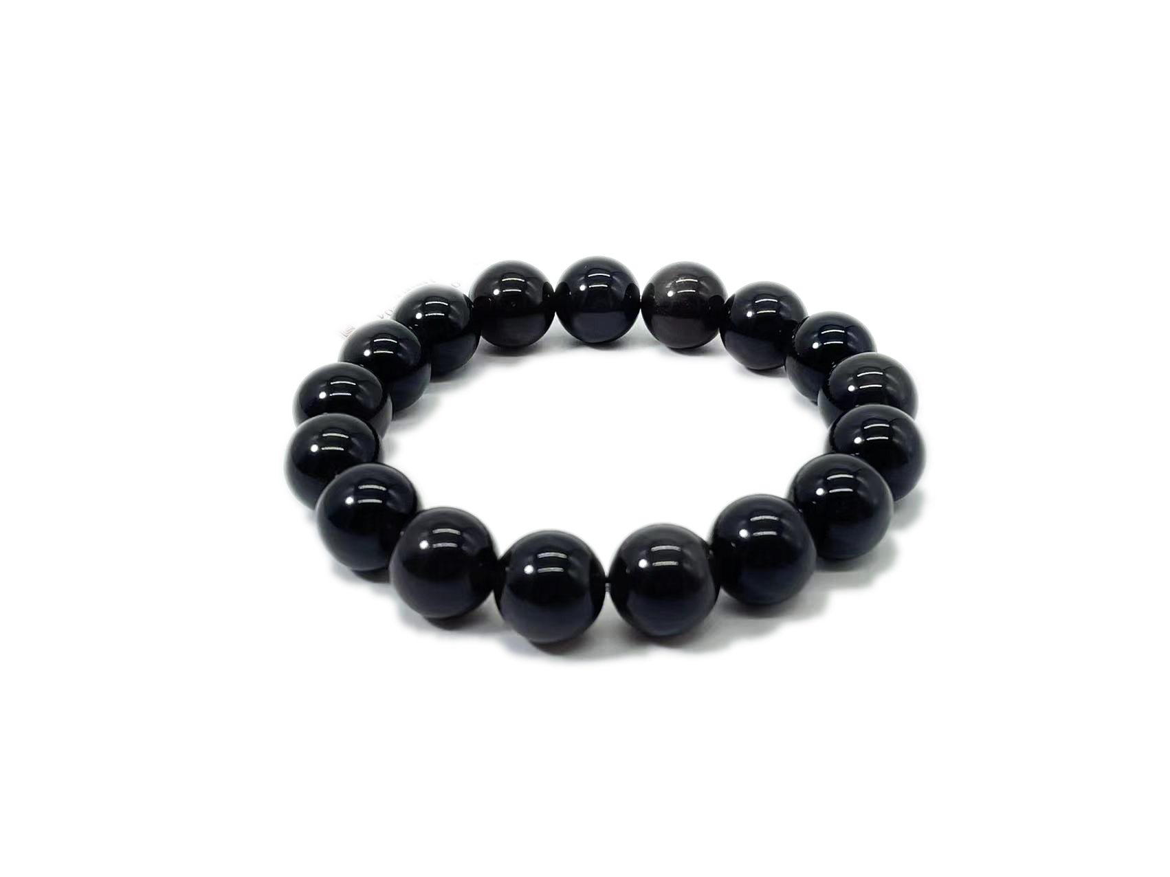 12mm冰岛5A黑曜石手串
