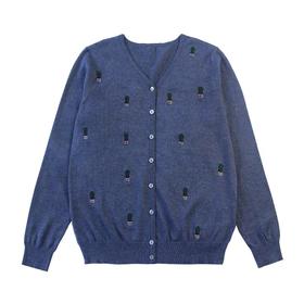 5F 住利安  女士纯棉刺绣开衫