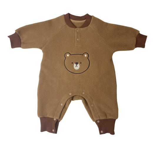 【下单送帽子】爆款ins小熊婴儿衣服摇粒绒爬爬服2022秋冬新哈衣宝宝 连体衣 商品图7