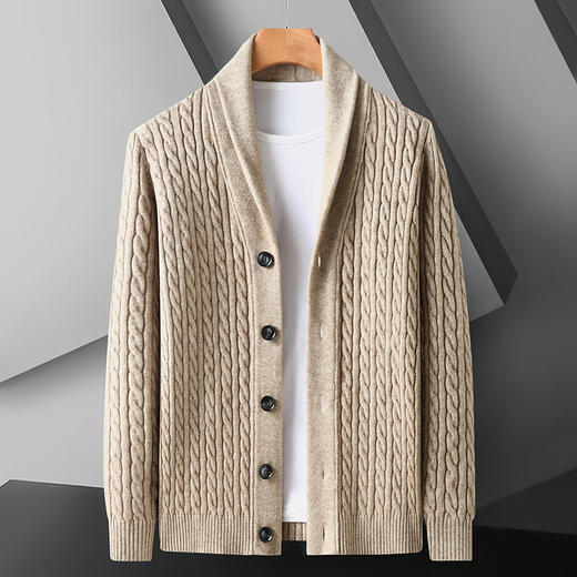 一口价【新款DBJ】大依优型大码男装加肥加大码毛衣男士针织开衫外套胖子加厚上衣 商品图1