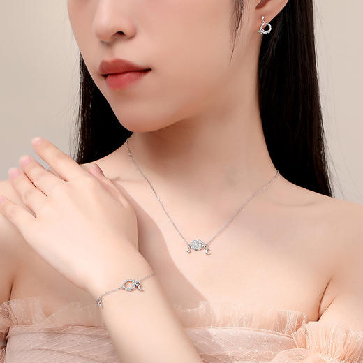 【小羊咩】镂空小羊纯银星月微镶耳钉【JHY-E000469B】 商品图3