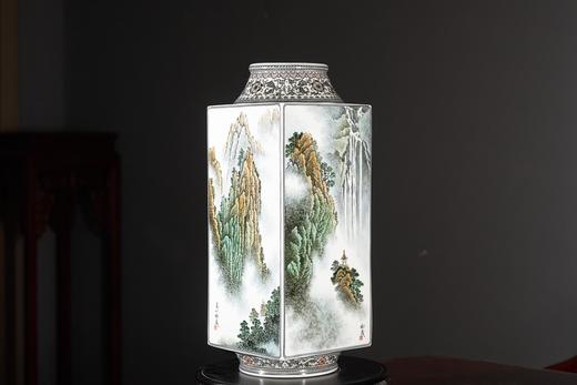 粉彩黄山四景四方镶器 商品图0