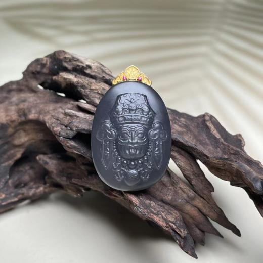 18K和田玉吊坠-烟紫拉吉拉姆40*26 商品图0