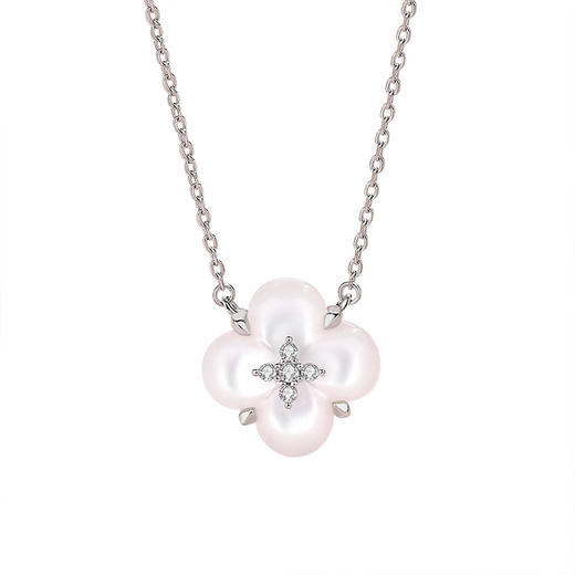 【许愿四叶草】玛瑙花朵贝母许愿四叶草项链【JHY-N001103B】 商品图3